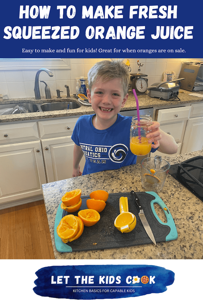 Learn how to make fresh squeezed orange juice at home. Perfect for when oranges are on sale! It's fun for kids and super easy to do.