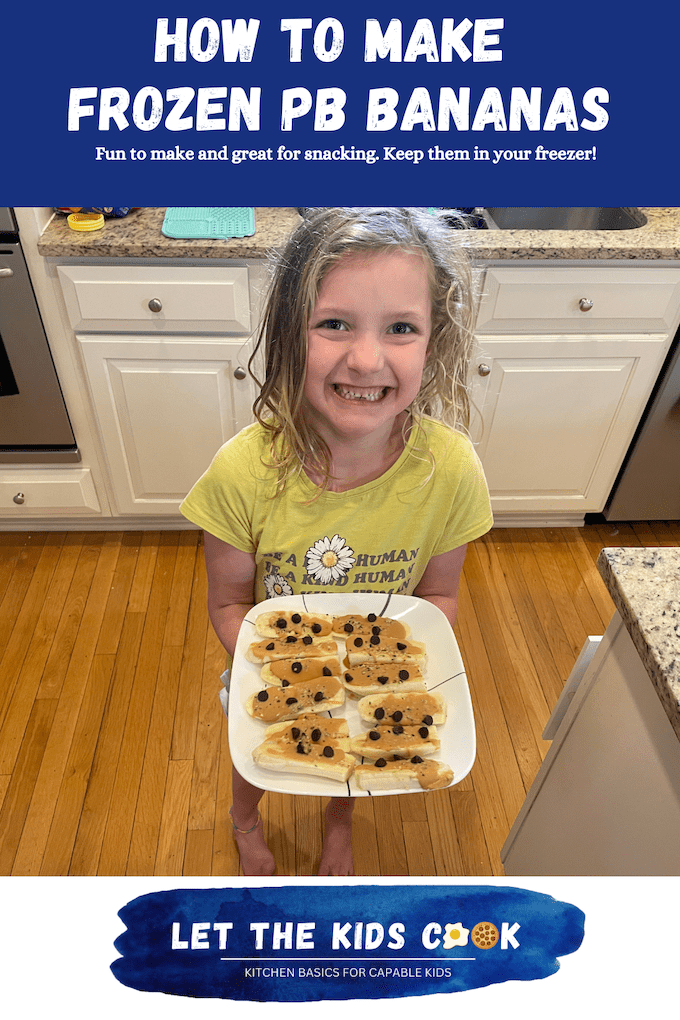 These frozen peanut butter bananas are the perfect afternoon snack. Kids love making them and you can customize them with your favorite toppings.