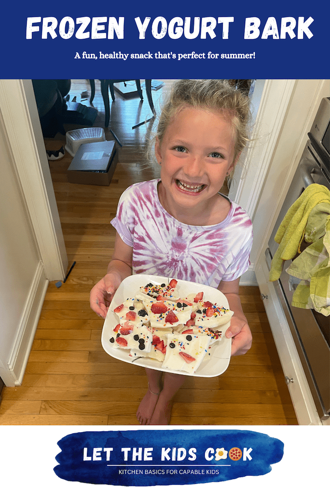This frozen yogurt bark is the perfect summer snack. Use your favorite full-fat yogurt and customize the toppings to your liking!